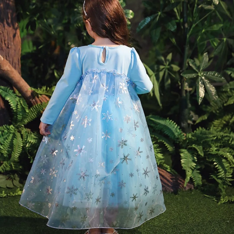 Платье принцессы Эльзы детские платья платье для девочек детский халат костюм с