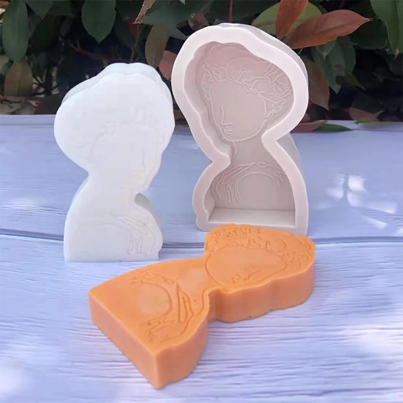 

3D Silicone Portrait Mold Aromatherapy Candle Plaster DIY Candle Making Molds 3D Silicone Candle Molds