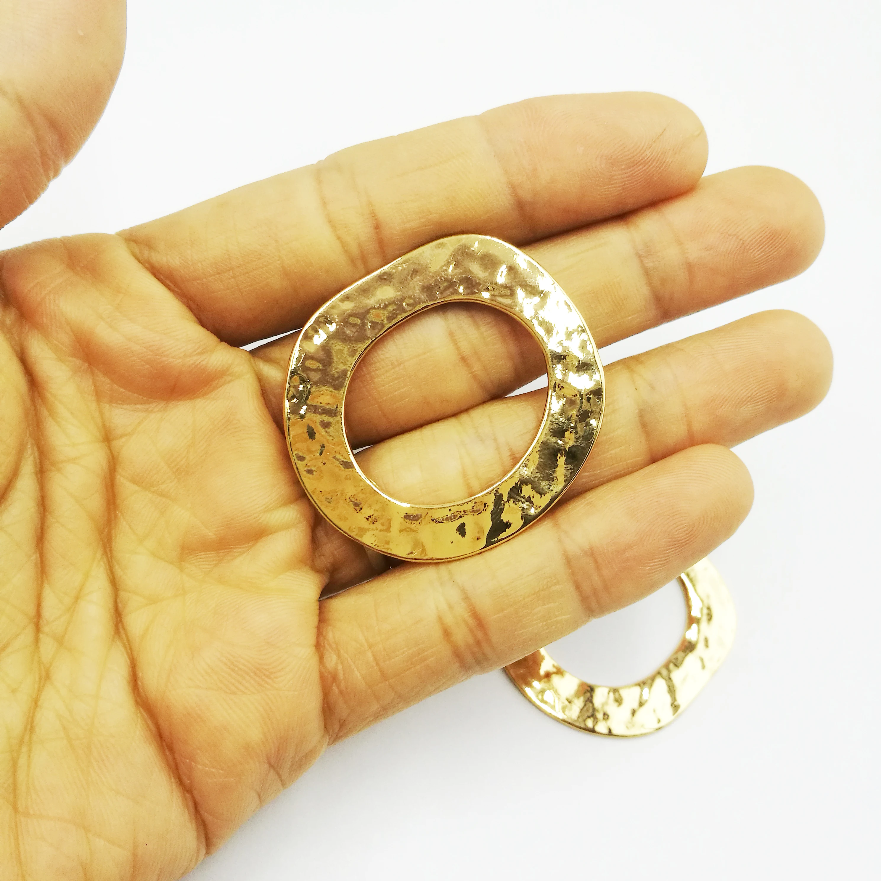 Соединитель для сережек и ожерелий на овальной основе из золотого сплава из цинка, 6 шт./лот, для изготовления украшений на заказ.