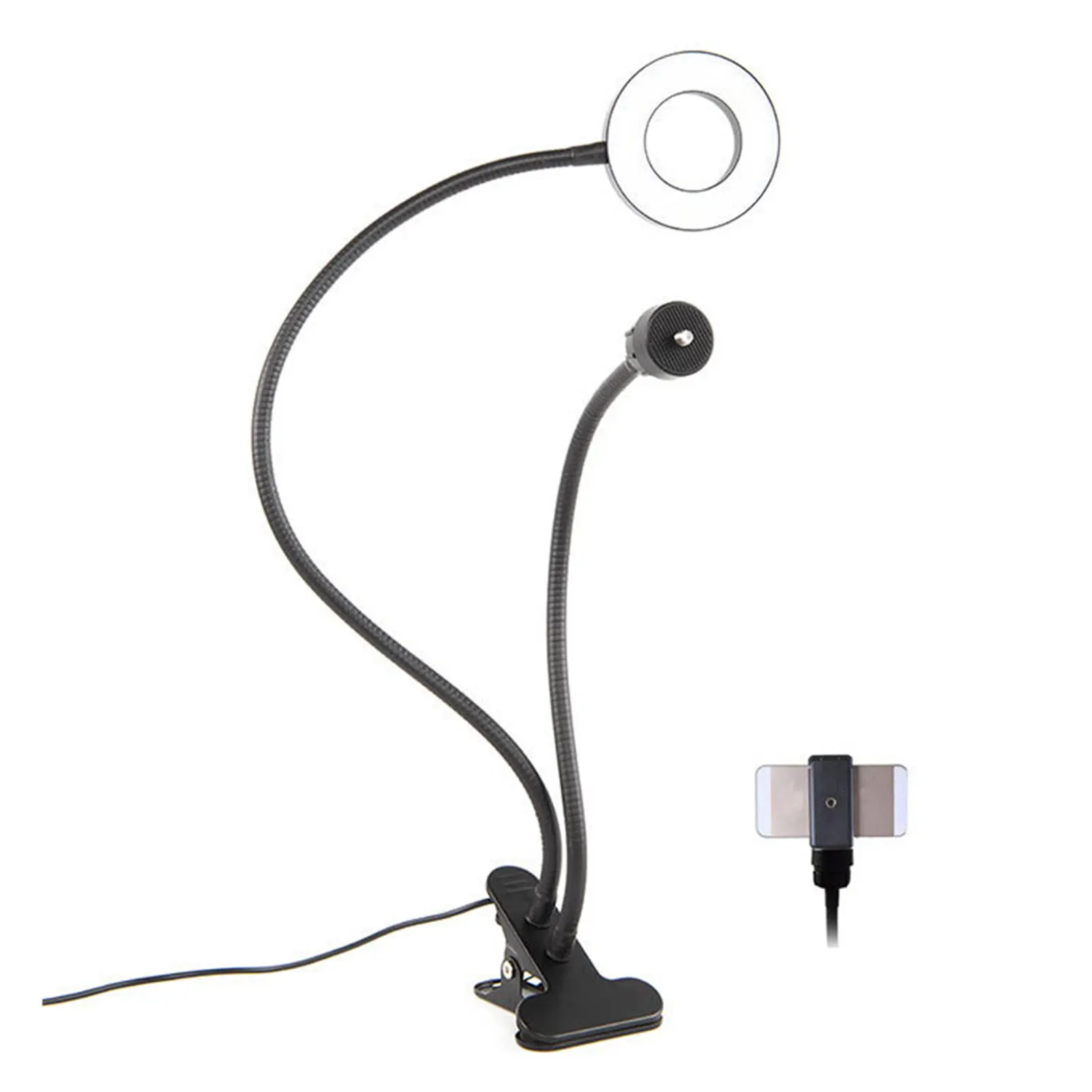 

Sports Camera Strong Clip Selfie Led Live Stream USB Power Easy Control Wire Controller Rotatable Vlog Webcam Light Stand