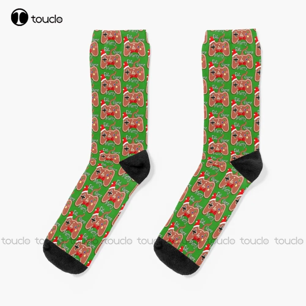 

Eat Game And Be Merry Socks Woman Socks Christmas New Year Thanksgiving Day Gift Unisex Adult Teen Youth Socks Custom Funny Sock