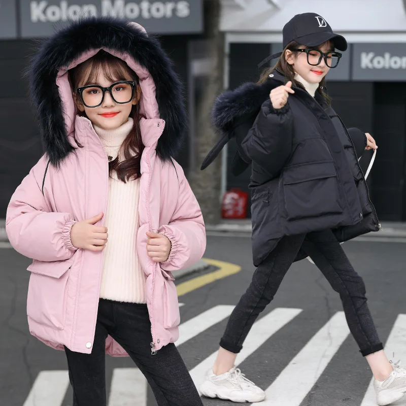 

Girls' Coat Baby's Kids Down Jacket 2021 Casual Thicken Winter Autumn Top Cardigan Overcoat Long Sleeve Cotton Children's Clothi