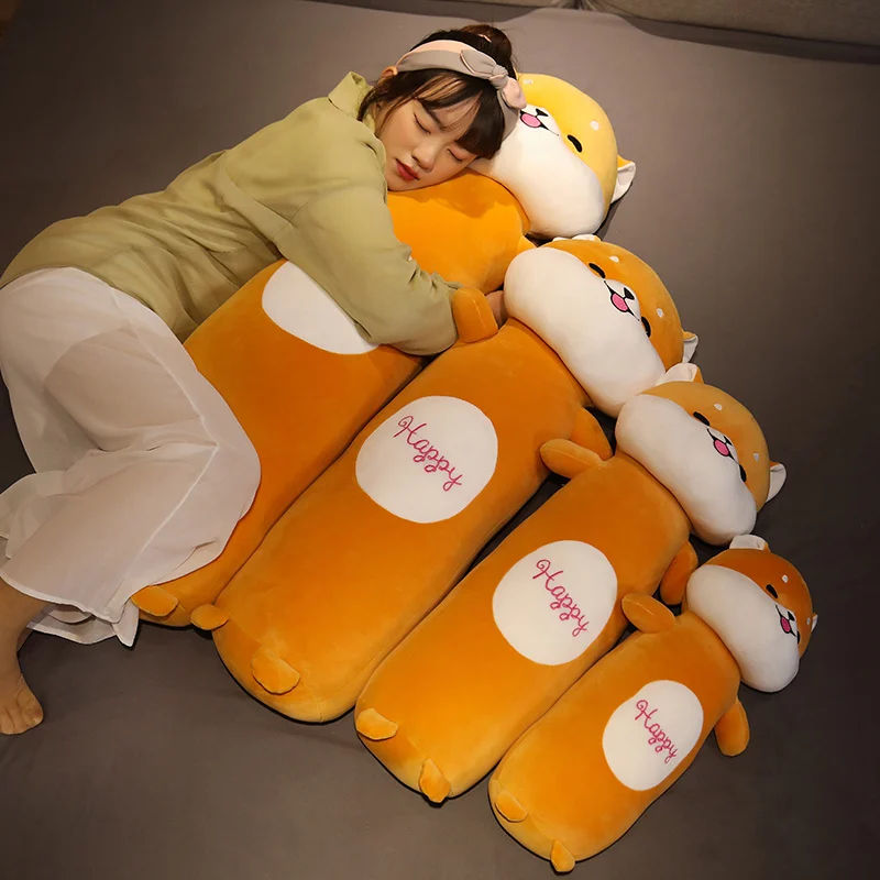 

New Giant Kawaii Plush Stuffed Boyfriend Long Pillow Cartoon Animals Shiba Inu Dog/Unicorn/Dinosaur/Cow Toys Bed Sleep Cushion