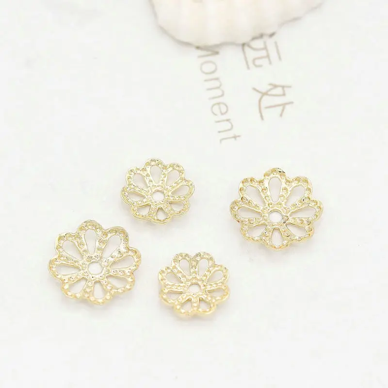 

6 мм 7,5 мм 14K позолоченный латунный цветок бусины колпачки Высокое качество Diy ювелирные аксессуары