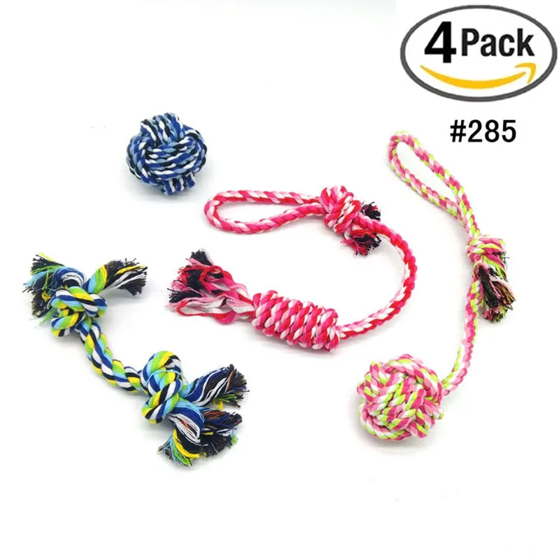 

Pet Dog Toys Set Newest Puppy Pet Dog Chew Toys Rope Durable Cotton Clean Teeth for Small to Medium Dogs PPT612