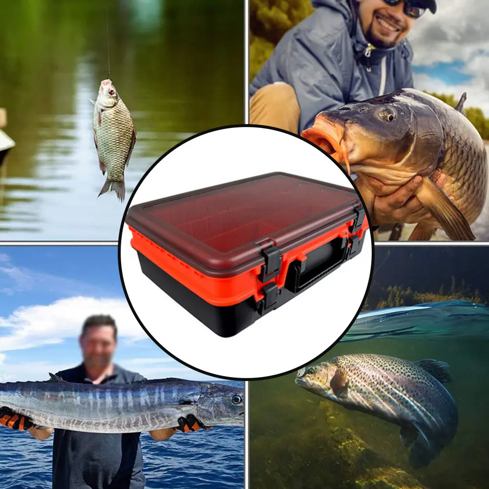 

Lures Box Fishing Tackle Baits Box 2-Sided Fishing Tool Box Waterproof For Outdoor Fishing Lures Box Fishing Tackle Box