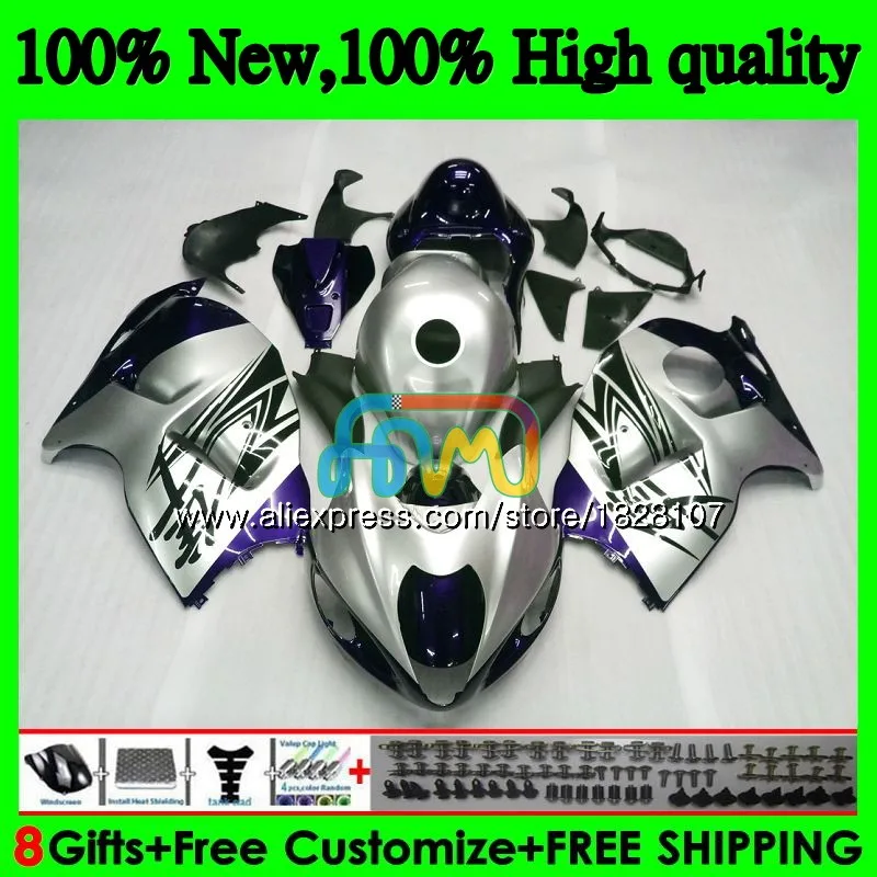 

GSXR 1300 For SUZUKI Hayabusa GSXR-1300 2002 2003 2004 2005 2006 Silver blue 2007 49BS.182 GSXR1300 96 02 03 04 05 06 07 Fairing