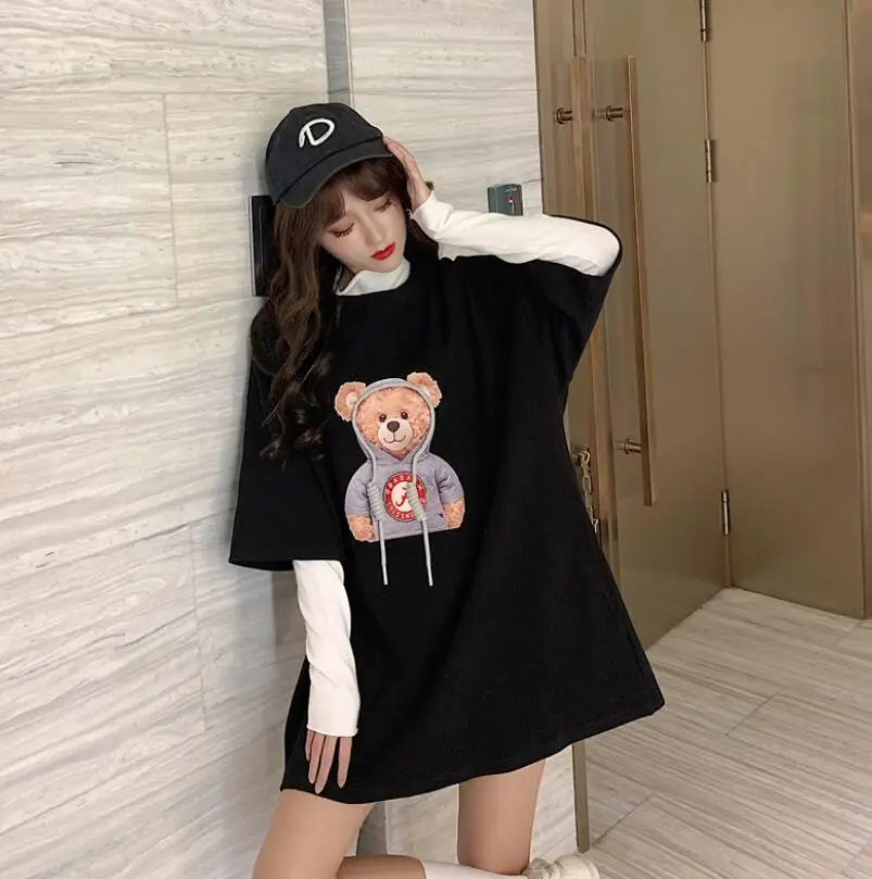 

Winter new Spring and autumn winter sleeve t shirt women o-neck tee shirt femme cotton loose basic tshirt