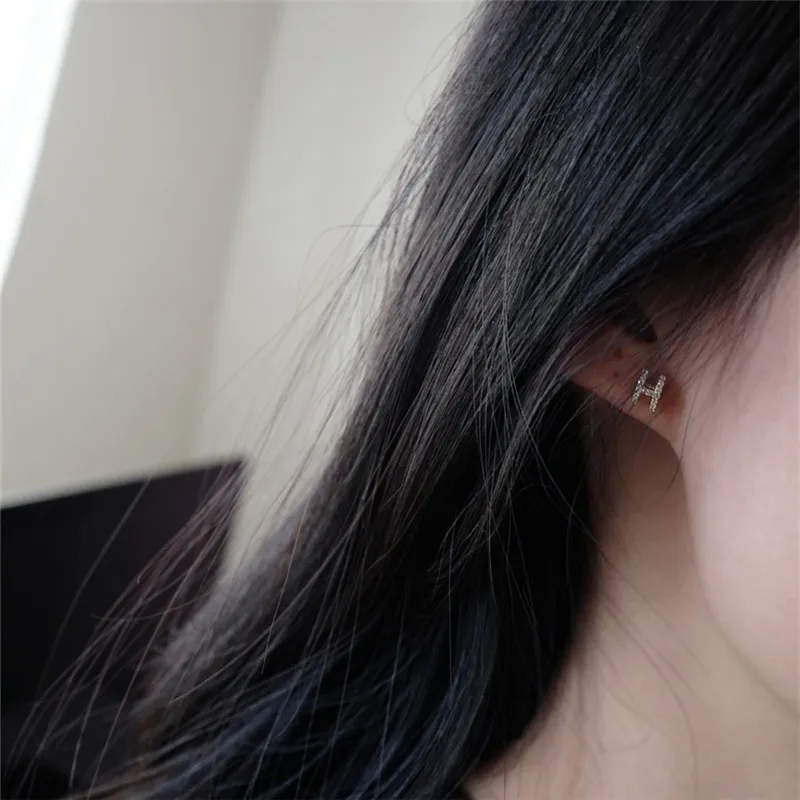 Серьги Liemjee из стерлингового серебра с буквой H циркония модные ювелирные изделия