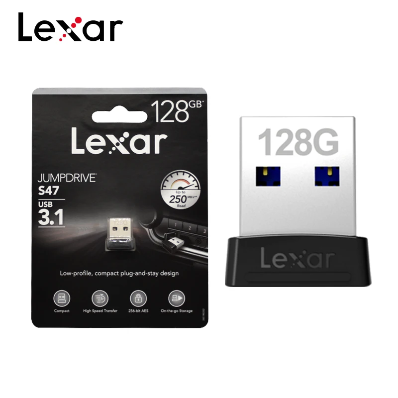 100% Оригинальный мини флеш накопитель LEXAR USB 3 1 S47 32 ГБ 128 с шифрованием карта памяти