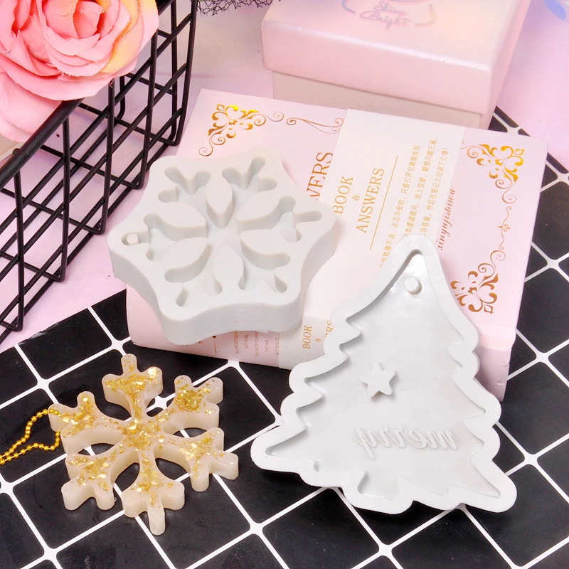 2 шт. сделай сам снежинка Рождественская елка узор Жидкая силиконовая форма для