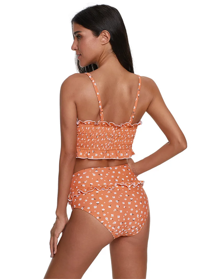 

Sexy Floral Ruffled Hem Bikini Set Women 7 Styles Push Up Print Swimsuit Low Waist Bathing Suit bikinis 2020 mujer Bathing Suit