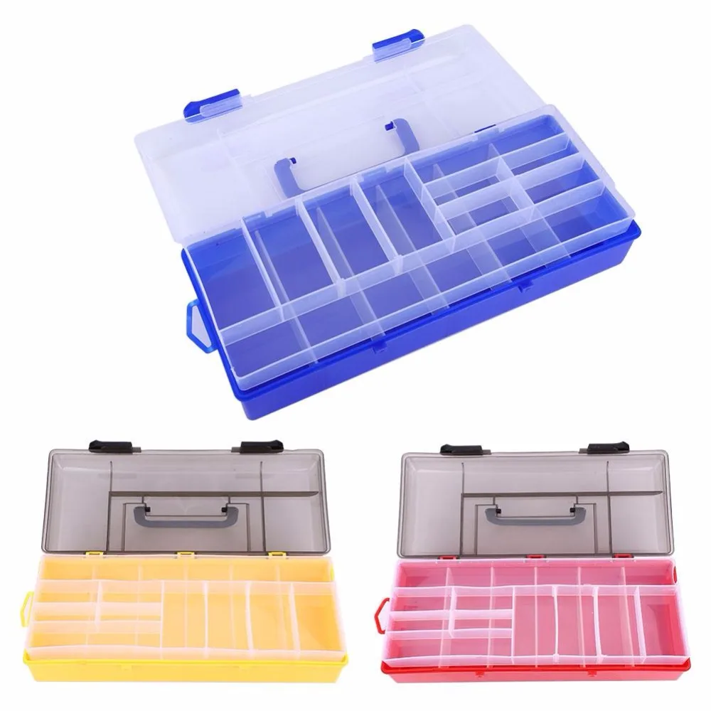 Double-side Fishing Tackle Box Wood Shrimp Tools Case Fishing Bait Lure Storage Case Multiple Compartment Large Fishing Tool box
