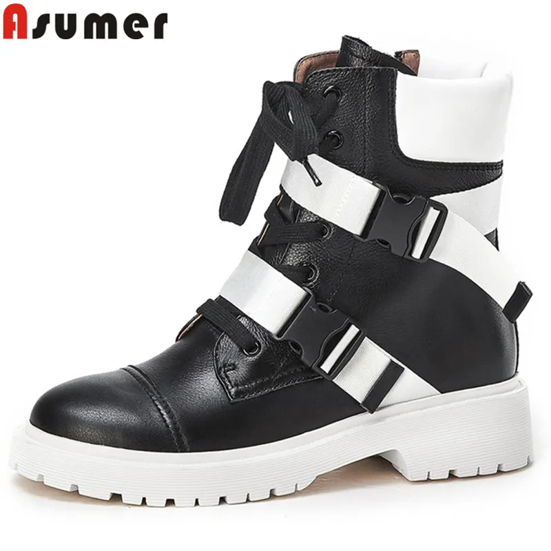 Женские ботильоны из натуральной кожи с круглым носком разные цвета|Женские