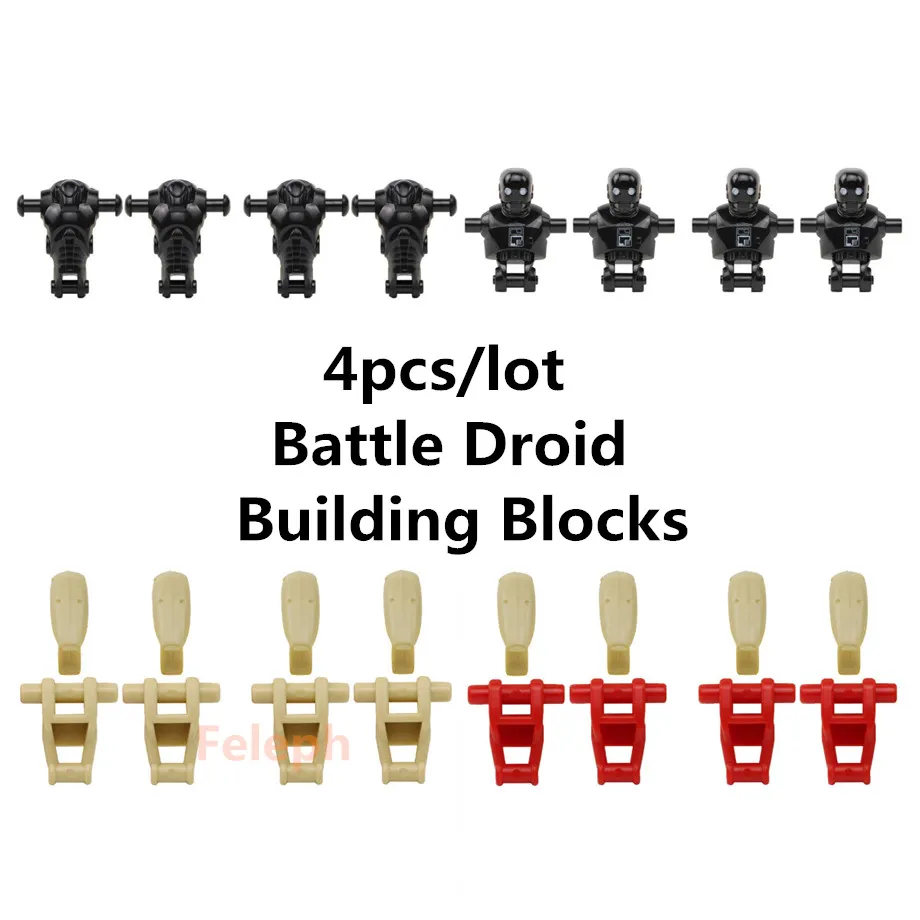 

4pcs/Lot Hot Battle Droid Figures Building Blocks Space War Movie Model Set kits Bricks DIY Toys for Children PG8099