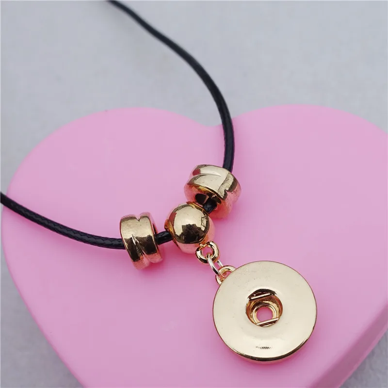 Простая черная веревка металлическая цепочка 18 мм кнопки ювелирные подвески |