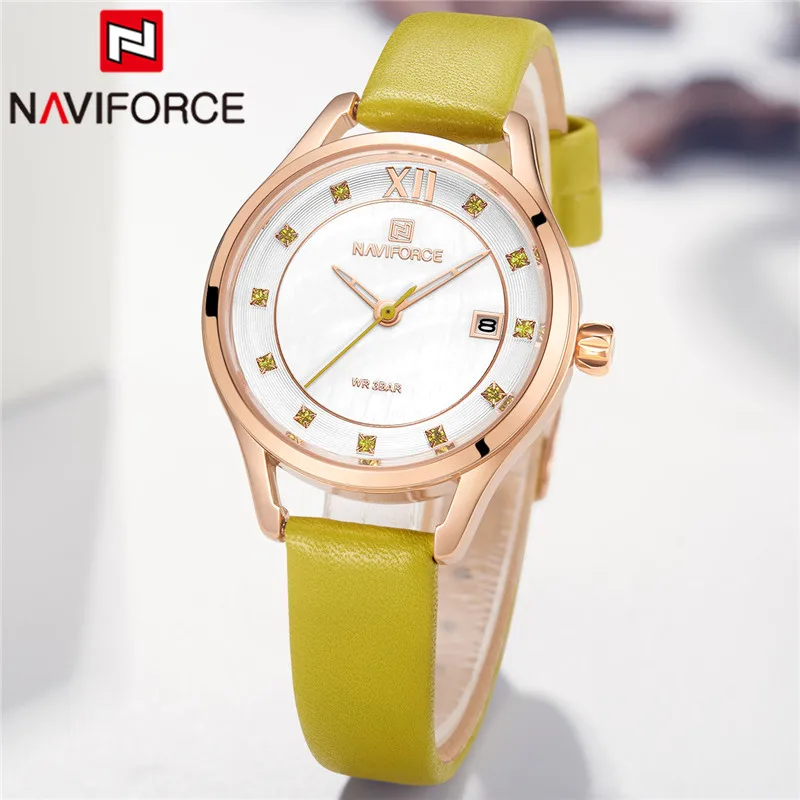 NAVIFORCE водонепроницаемые женские часы лучший бренд класса люкс золотые наручные