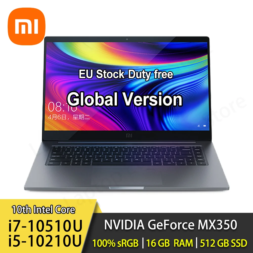 Xiaomi ноутбук MacBook Pro 15 6 дюймов i7-10510U / i5-10210U MX350 16 ГБ/8 Гб оперативной памяти 512/1 ТБ SSD