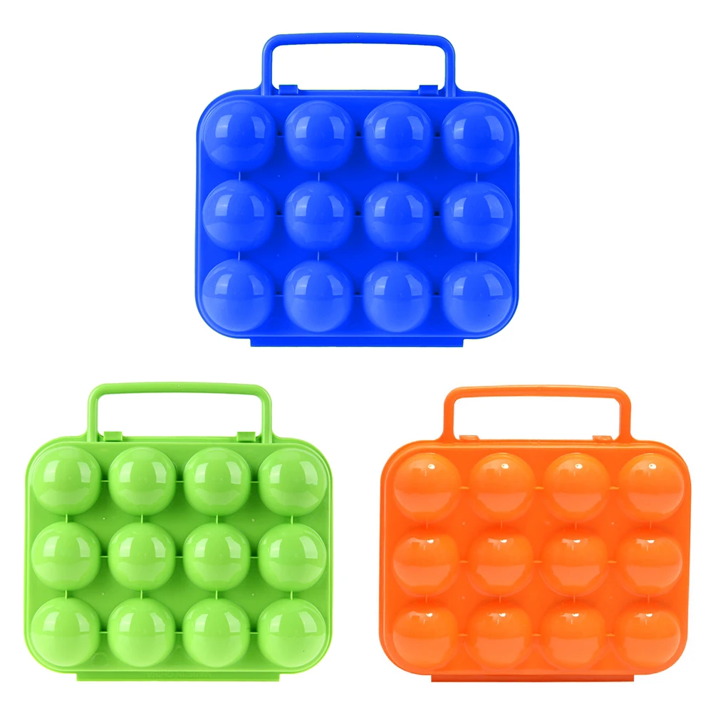 

6/12 Grid Egg Storage Box Portable Plastic Egg Tray Holder Container Pollution-free Storage Practical Kitchen Gadget