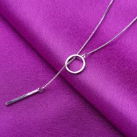 Circle Геометрический 925 пробы серебряная подвеска-Сердце ожерелья ювелирных изделий для Для женщин - Окраска металла: Circle