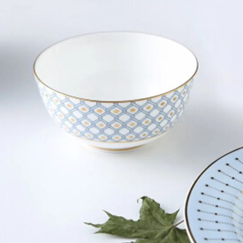 

4pcs Bowl Noodle Bowl Young Girl Dorm Room Student Office Super Large Bowl Mug Soup Bowl Restaurant Household Retro Dinnerware