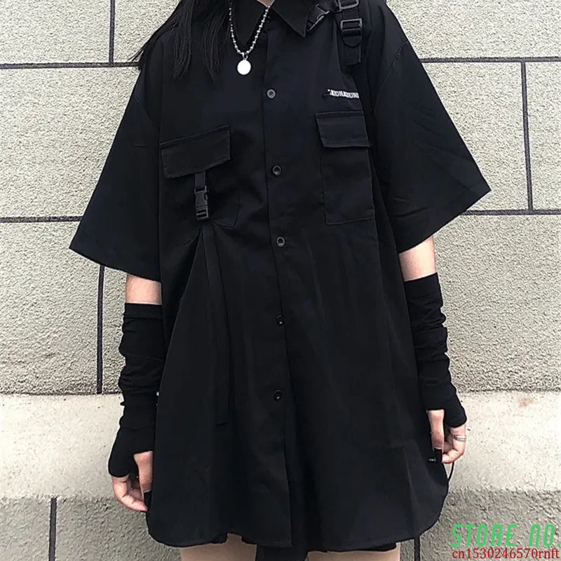 Single / set summer Korean versatile dark loose BF shirt top women fashion two piece set skirt jupe dropshipping