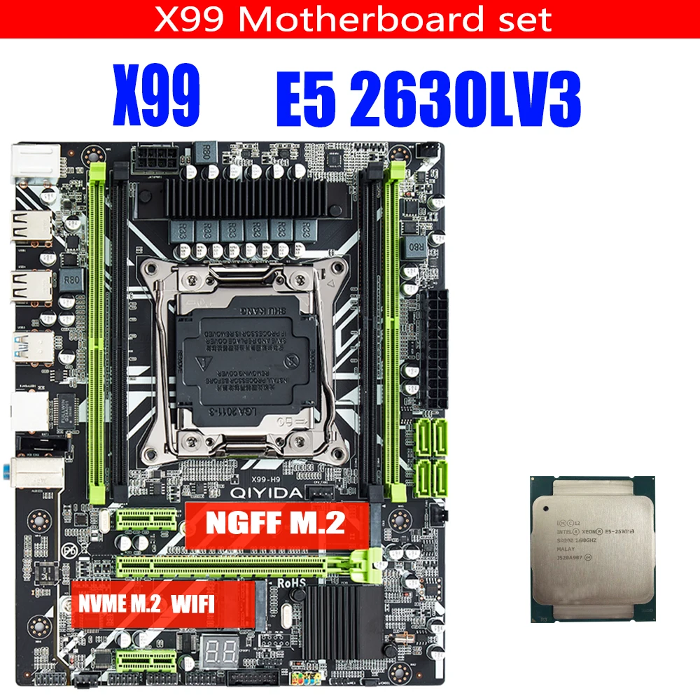 

X99 H9 motherboard set with Xeon E5 2630L V3 LGA2011-3 CPU DDR4 memory kit set