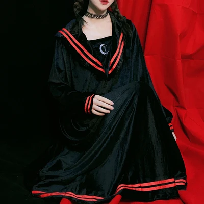 Осенняя и зимняя женская рубашка с длинным рукавом полосатая вышитая морская