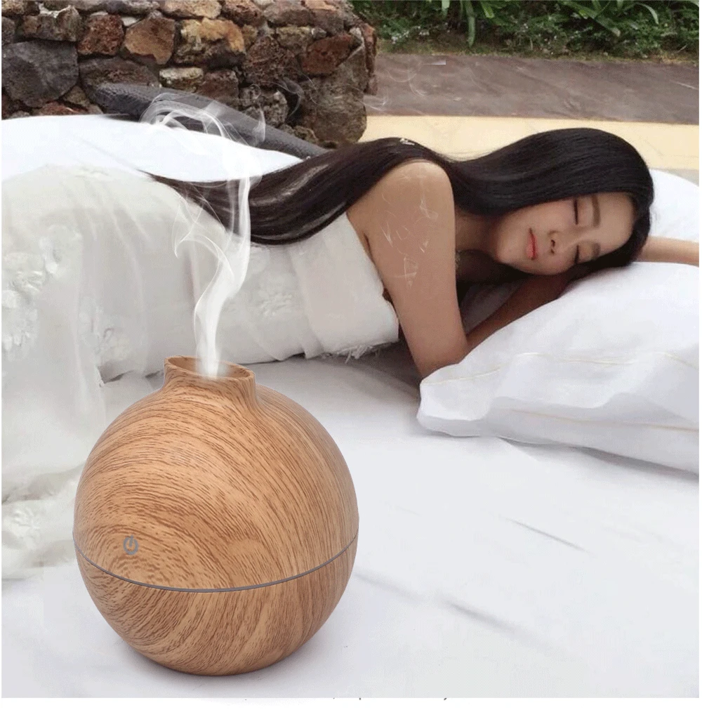 Диффузор с деревянным зерном ароматерапия увлажнитель тумана Настольный