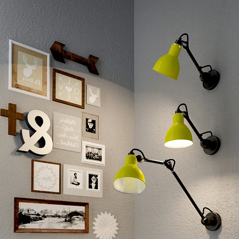 Креативная настенная лампа в скандинавском стиле с длинным кронштейном насадка