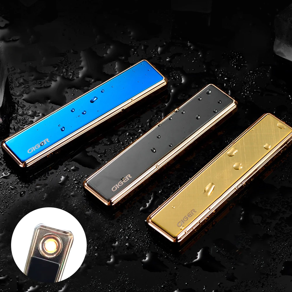 

Fashion Cigarette Lighter for Smoking Windproof Smooth Mirror Lighters Zinc Alloy USB Rechargeable Nice Gift Dropshipping