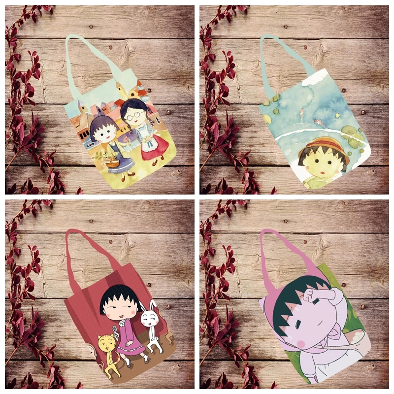 Модная Складная Холщовая Сумка для покупок Chi bi Maruko повседневные сумки через