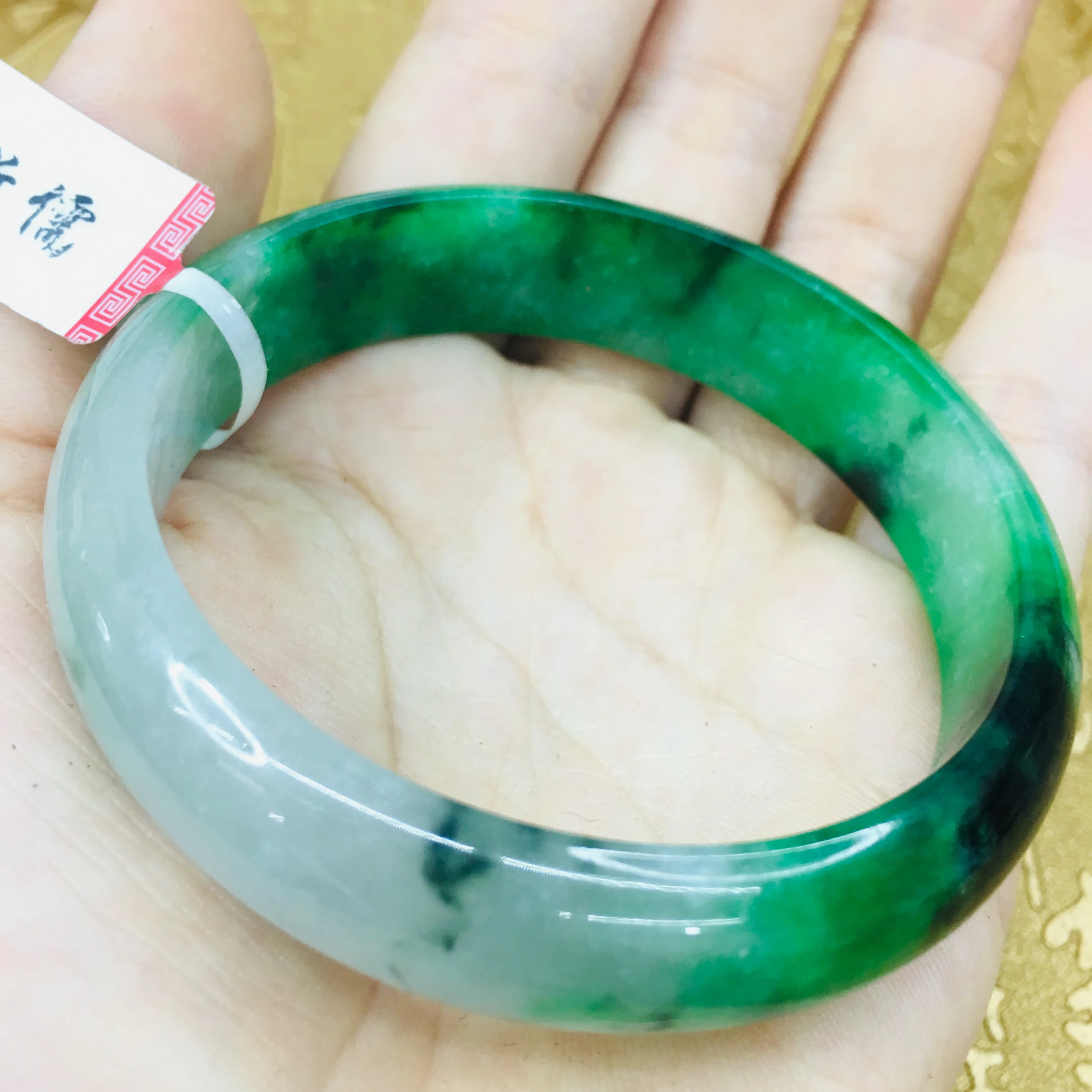 

Send A certificate natural Jadeite bracelets carved green 54-61mm female princess jade bracelet jewelry gifts
