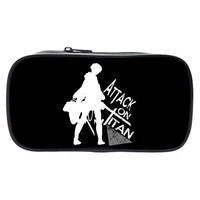 attack on titan pencil case anime game makeup bag zipper pouch students cartoon stationery pouch