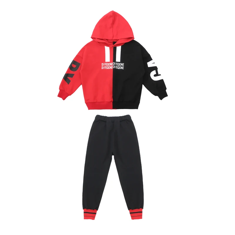 No drawstring red Модный комплект одежды для девочек, спортивный костюм для девочек-подростков весна года, осенние детские костюмы с длинными рукавами из 2 предметов комплекты для маленьких девочек возрастом 8, 10, 12 лет - Цвет: No drawstring red