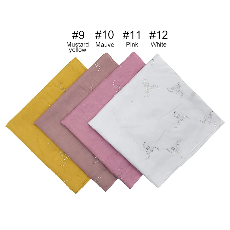 1 шт. горячая Распродажа исламский хиджаб твердый шарф Горячие Стразы