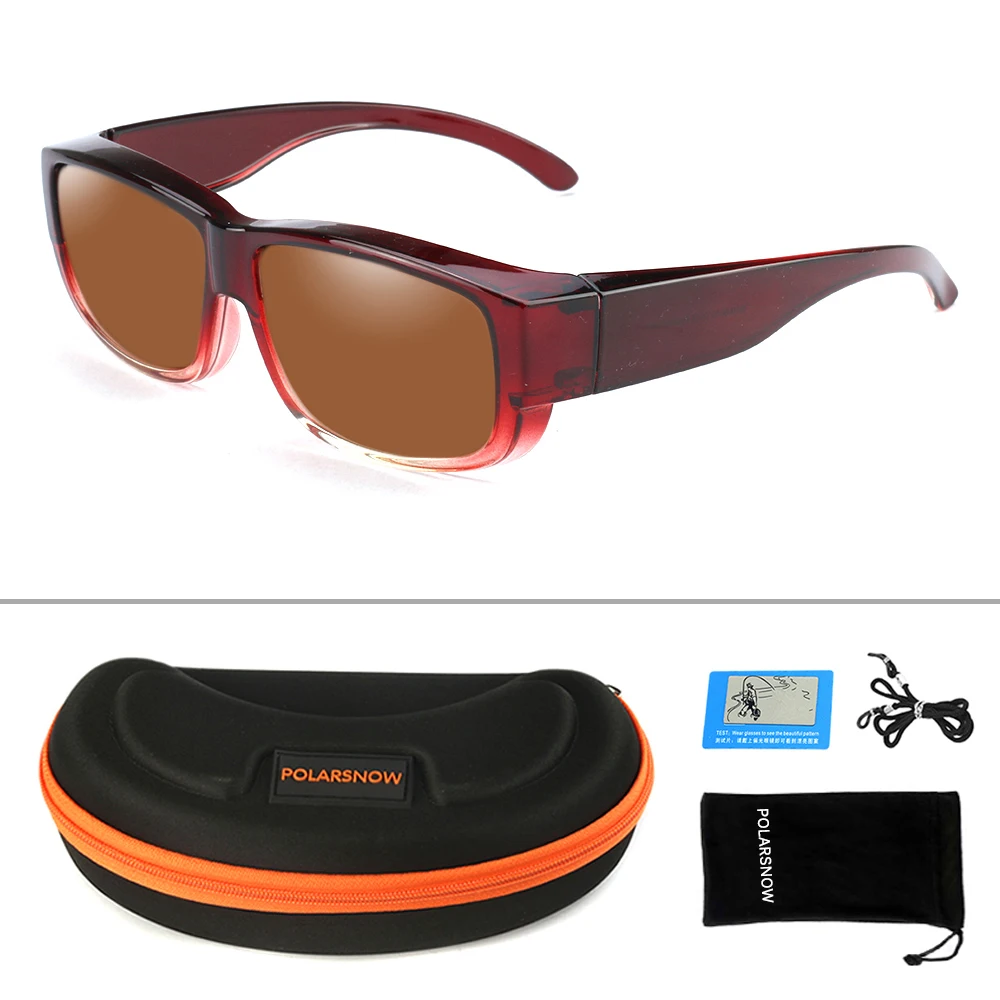 W4 POLARSNOW TR90, поляризационные, подходят для солнцезащитных очков, которые носят очки, UV400, линзы, Прямоугольная оправа, винтажные очки,, для вождения - Цвет линз: W4
