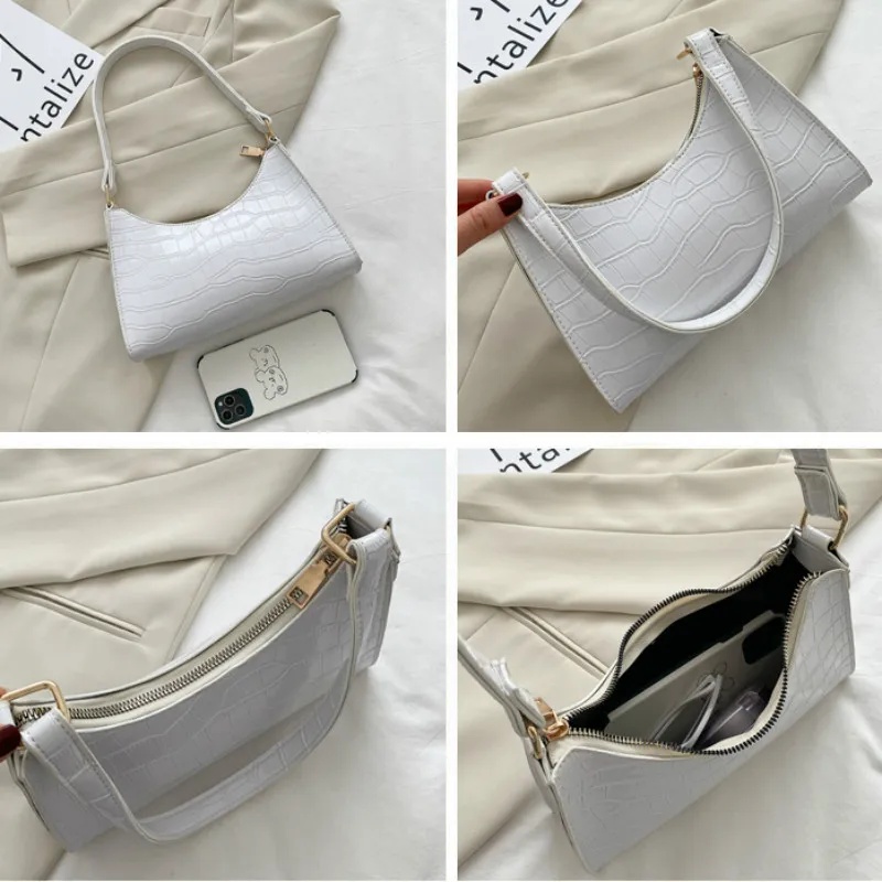 

Elegant Armpit Sling Handbags Retro Casual Women's Totes Shoulder Bag Fashionable Exquisite Shopping PU Leather Chain Handbags
