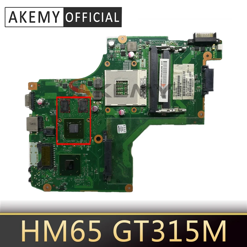 

AKEMY 6050A2448001-MB-A02 CT10RG PN 1310A2448004 SPS V000238080 for toshiba satellite C600 C640 Motherboard HM65 GT315M