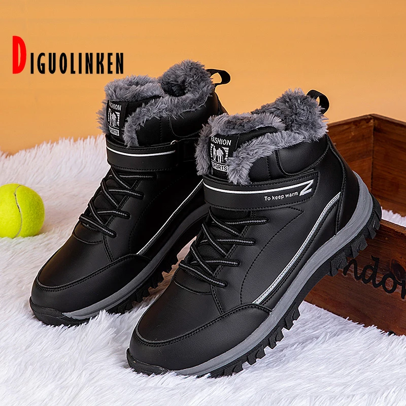 2021 Leather Men Shoes Non-slip Winter Boots for Men Keep Warm Men's Winter Shoes Waterproof Couple Ankle Boots Free Shipping