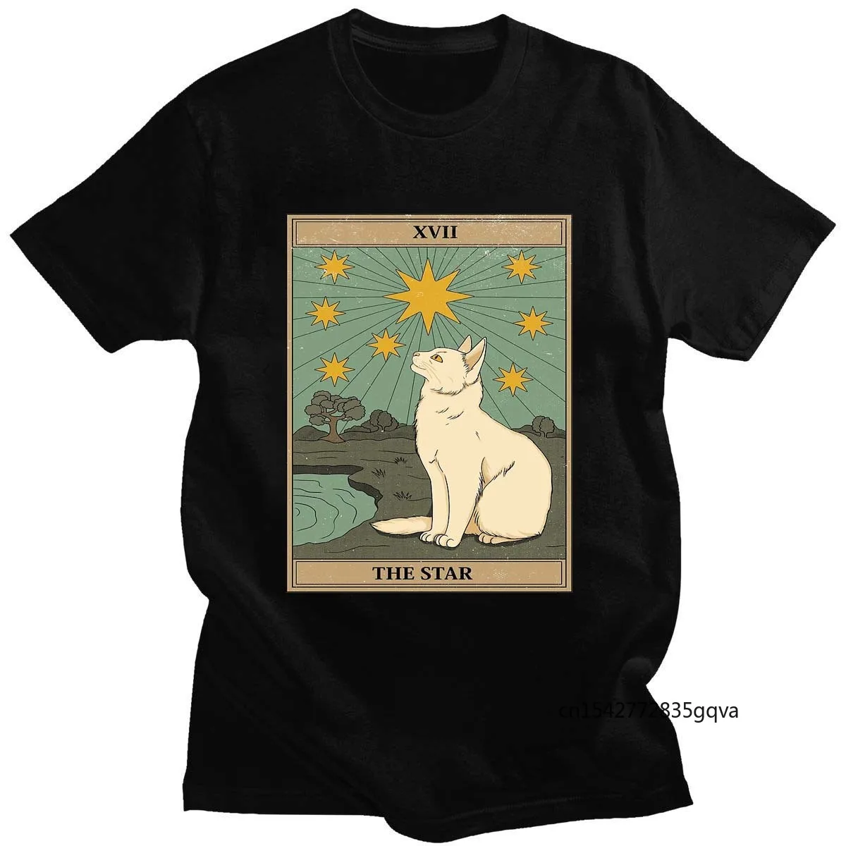 

Summer Fashion Men Tarot Cat Print T-Shirt Funny Clothing Cartoon O-Neck Men Graphic Tops Cute T-Shirt Casual Tee Shirt
