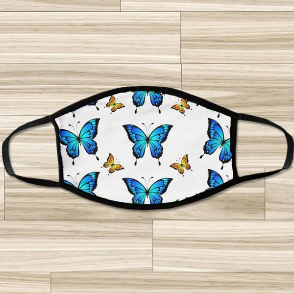 

Fashion butterfly Printed Funny Outdoor Breathable Mondmasker Bandana Mascara Mondkapjes Wasbaar Scarf Halloween Cosplay Mask