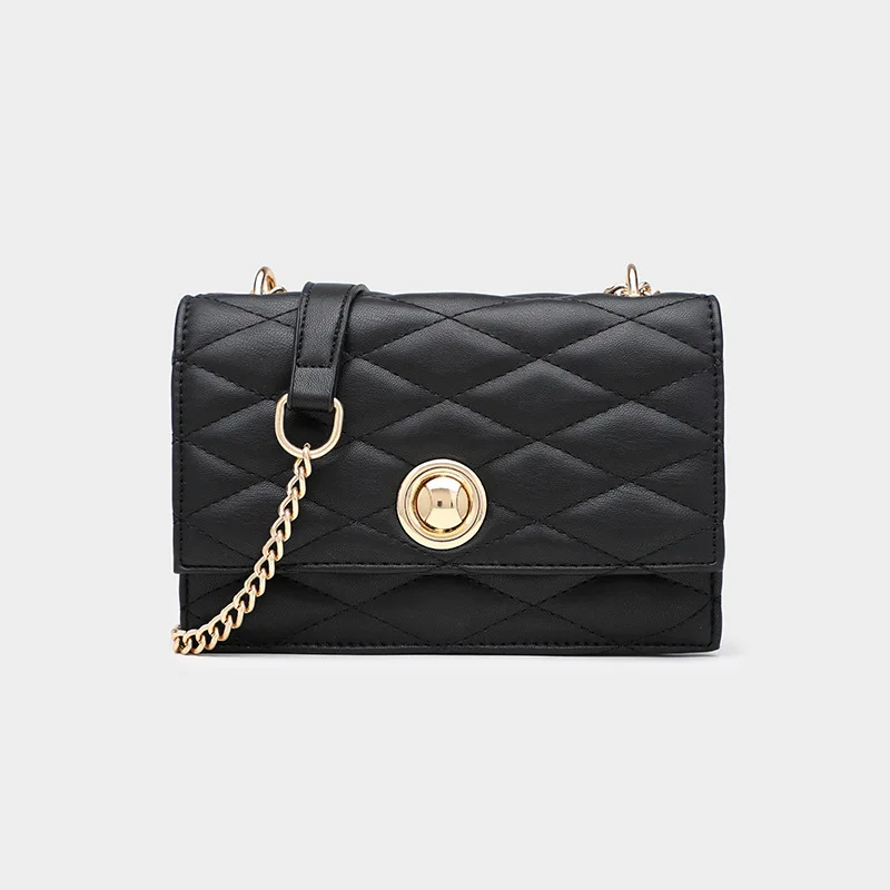 

2019 new Joker women's bag chain bag PU leather Lingge bag shoulder Messenger bag fashion Joker shoulder bag