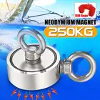 Двухсторонний круглый неодимовый магнит с крючком, 250 кг, диаметр 60 мм