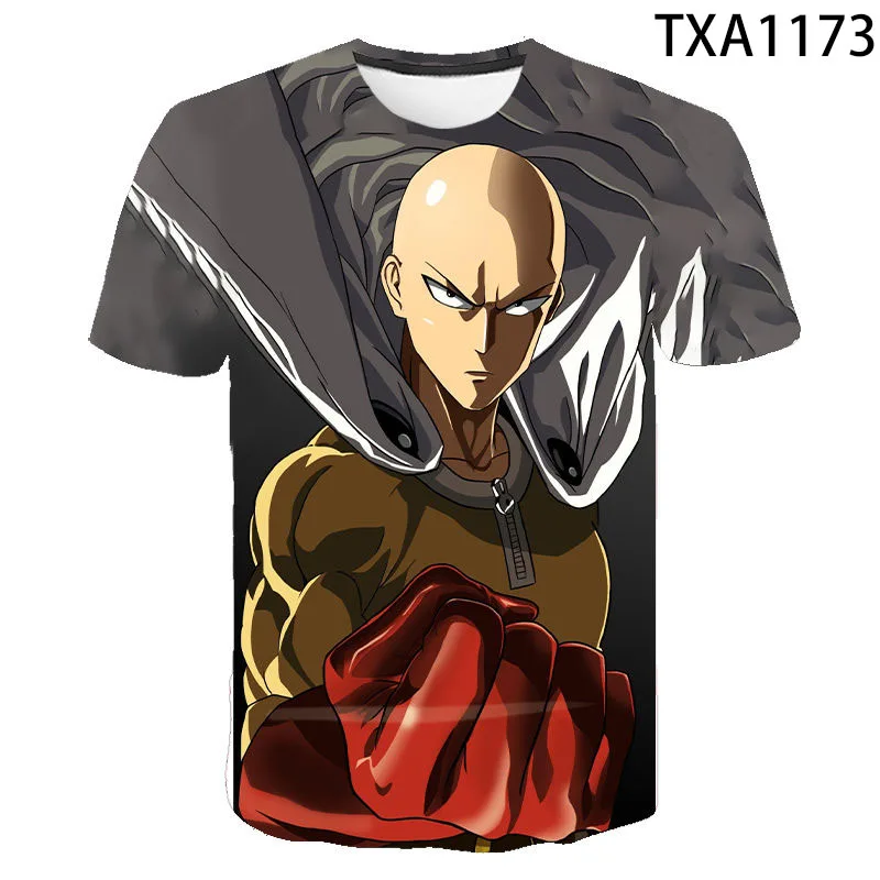 

Футболки с 3D-принтом One Punch-Man, модные повседневные крутые Топы с коротким рукавом для мальчиков и девочек, мужские, женские, детские футболки