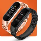 Металлический ремешок для Xiaomi Mi Band 5, сменный Браслет из нержавеющей стали для Xiaomi Mi band 4, 6, Mi Band 3, 6