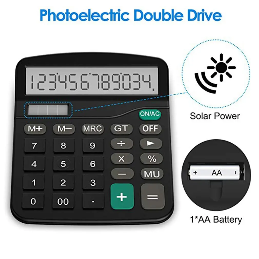 

Office Finance Calculator Calculat Plastic Solar Computer Business Finance Office Calculator 12-Bit Desktop Calculator Office