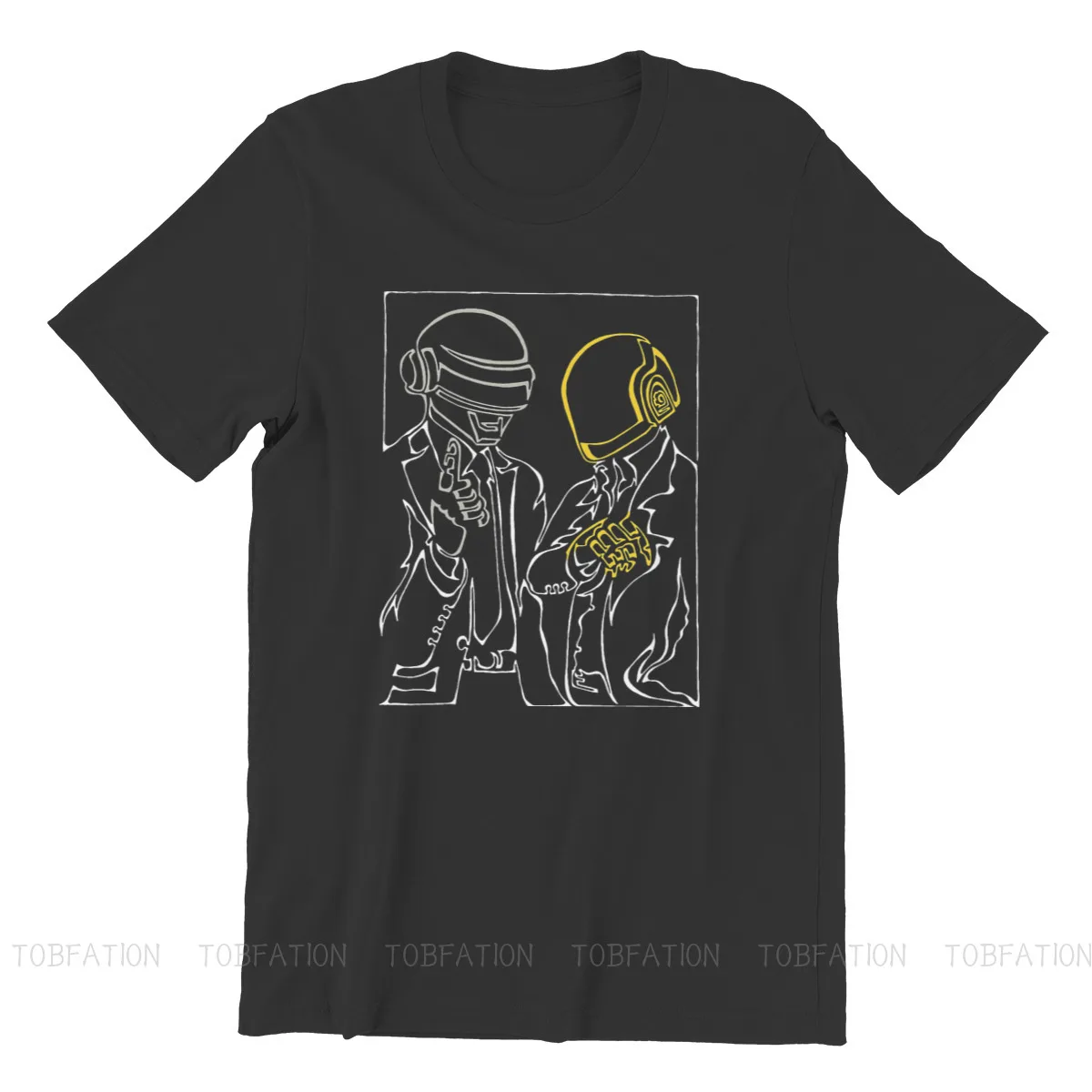 Шлем Daft Punk Новые футболки для Для мужчин два друг с круглым вырезом Базовая