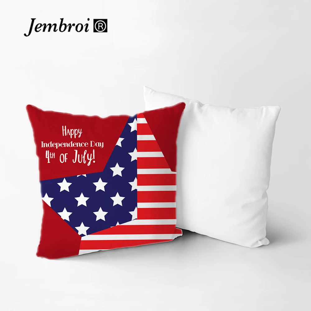 Наволочка с принтом Дня независимости США звезды и полосы флаг статуя Орла