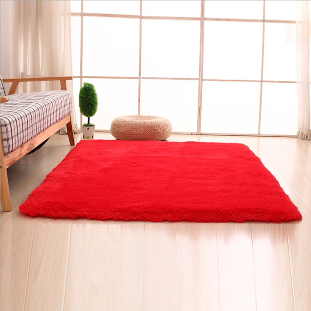 Мягкий полиэстеровый коврик для гостиной спальни лохматый пола нескользящий